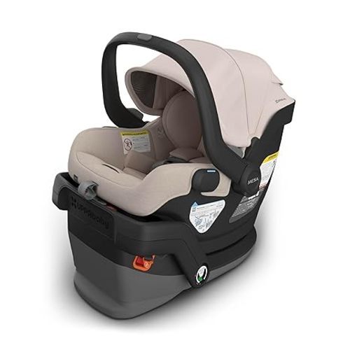 UPPAbaby Mesa V3 Infant Car Seat - Easy Installation + SmartSecure Technology - Attaches to Stroller | Base + Infant Insert Included - Savannah (Grey Mélange)
