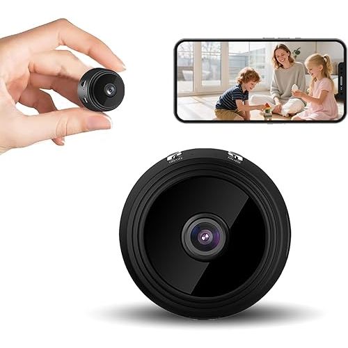 Hidden Camera Mini Spy Camera WiFi 1080P, Wireless Indoor Security Camera with Night Vision & Motion Detection, Nanny Cam for Home Baby Pet Monitor,TF Card Storage (Black)