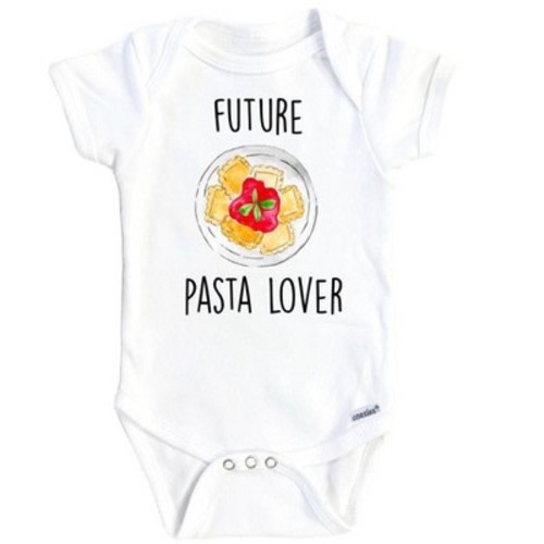 Italian Pasta Onesie® Baby Boy Girl Clothes Infant Bodysuit Funny Cute Newborn GS1 White 0-3M Onesie®