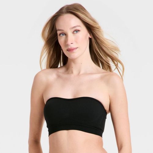 Women's Seamless Lightly Lined Bandeau - Auden™ Black XL