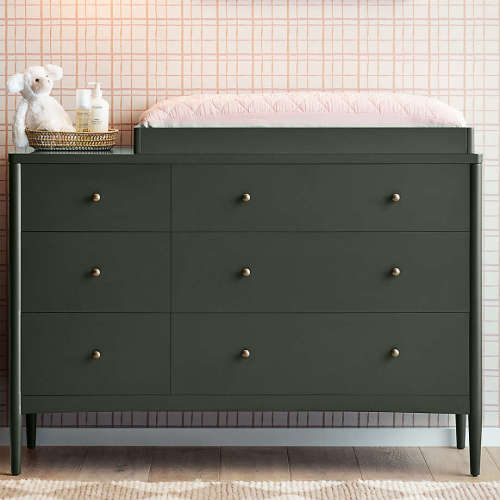 Hampshire 50" Olive Green 6-Drawer Kids Dresser
