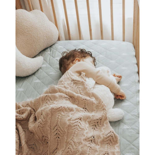 Waterproof Fitted Cot Sheet | Sage Sunshine