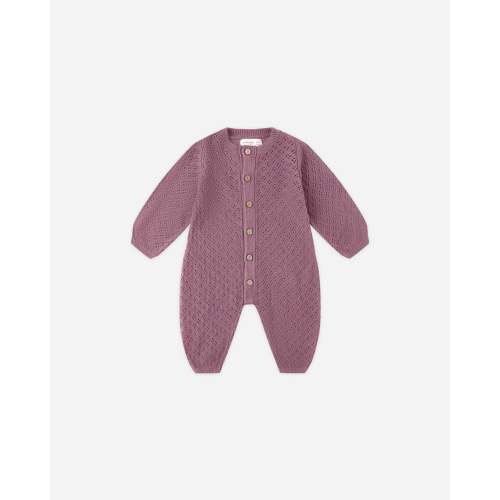 Long Sleeve Bubble Romper, Mulberry, 6-12M