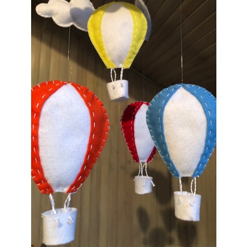 In the Air. Baby Mobile, Decoration, Hot Air Balloon, Cloud - Etsy