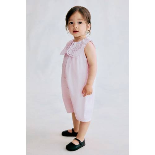 COTTON ROMPER SUIT WITH SAILOR COLLAR
