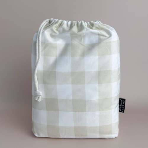 Waterproof European / Large Cot Sheet | Latte Gingham – Little Human Linens