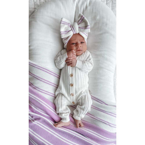 Lilac Stripe Knit Headband