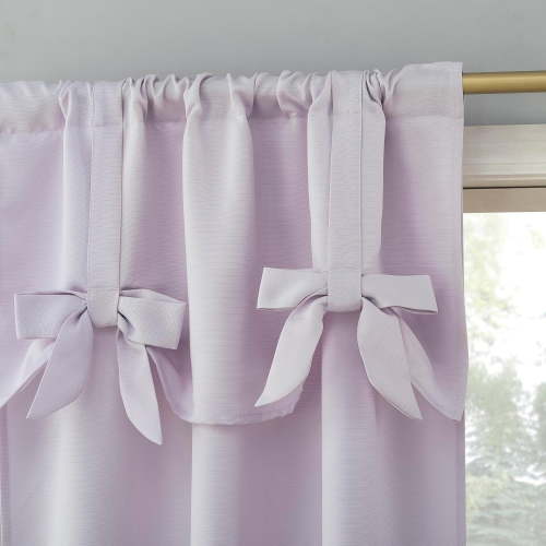 Hltser Emma Generation Bow Valance Semi-Sheer Rod Pocket Curtain Panel 40" x 63" White