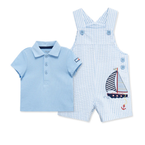 Sailboat Woven Shortall Set (3M-12M)