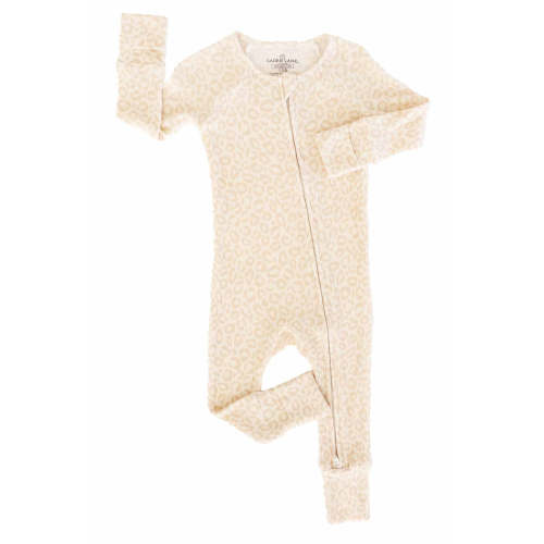 Lovely Leopard Bamboo Waffle Convertible Zip Romper