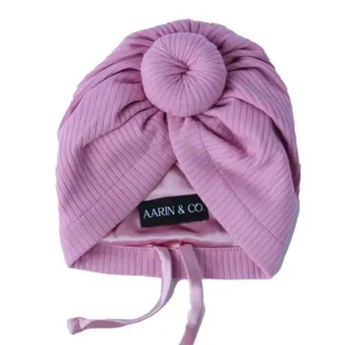Adjustable Satin Lined Turban-Mauve Ribbed – Aarin & Co.