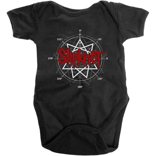 Slipknot Kids Baby Grow: Star Logo (Back Print) - 6-9 Months/Black