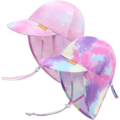 Baby Sun Protection Hat with Neck Flap UPF 50+ Polyester Hat 0-5T