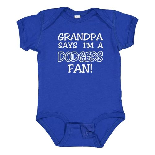Grandpa Says I am a Dodgers Fan Baby Bodysuit