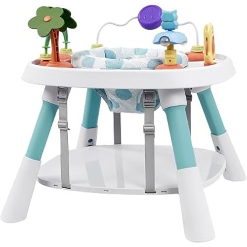 6-in-1 Baby Activity Center Stationary Standing Activity Table Light White