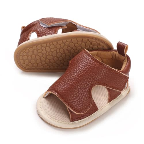 E-FAK Baby Boys Girls Summer Sandals Outdoor Beach Anti-Slip Rubber Soft Sole Newborn Toddler First Walker Shoes 0-18 Months