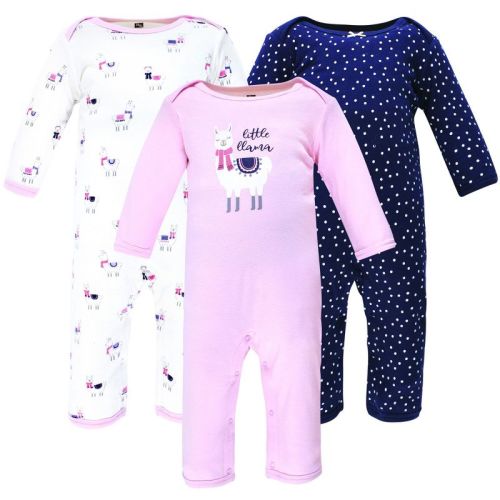 Hudson Baby Infant Girl Cotton Coveralls, Little Llama, 0-3 Months
