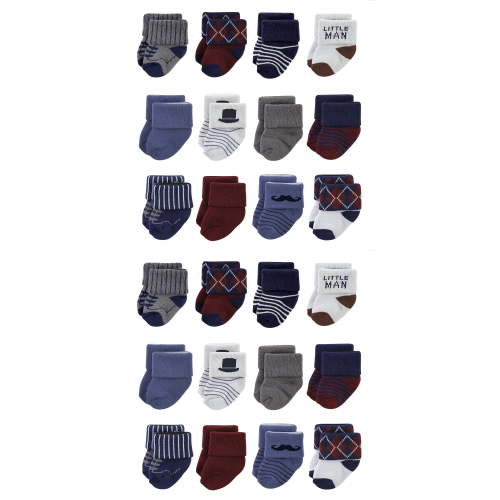 Hudson Baby Cotton Rich Baby Terry Socks 24-Pack, Gentleman, 6-12 Months