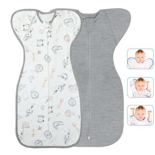 Baby Sleep Sack 0-3Months,Transition Sleepsack, Arms up Swaddle Arms in/out, Infant Sleep Sack Wearable Blanket for Boy Girl