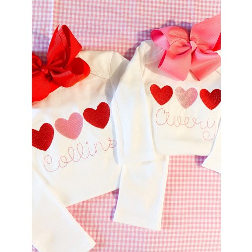 Heart Trio Outfit, Valentines Shirt, Valentine’s Day outfit, Baby Valentines Day, Heart Outfit, Heart shirt