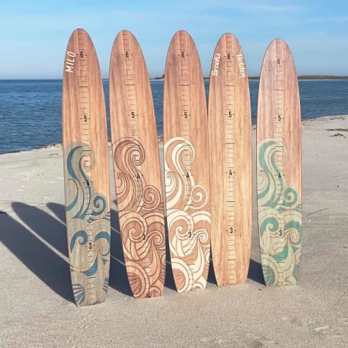 Wooden Surfboard Decor and Signs | Growth Chart | Headwaters Studio