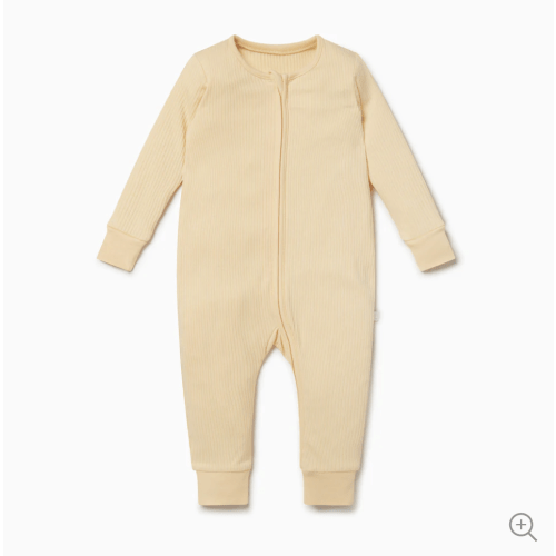 Ribbed Clever Zip Snug Fit Pajamas in Yellow / 9 - 12 M