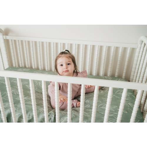 Organic Bamboo Cotton Blend Crib Sheet in Natural Oasis Willow