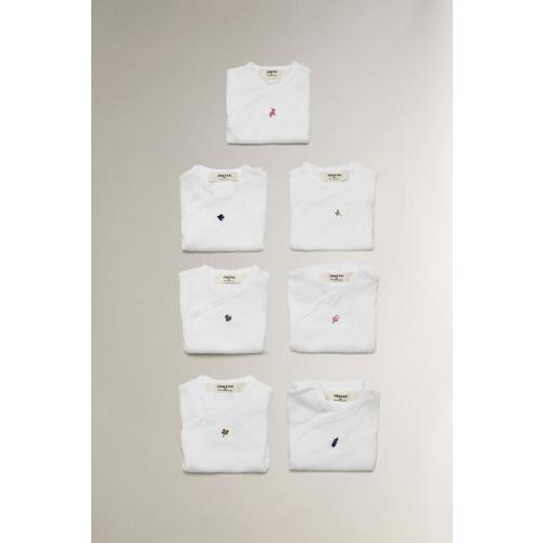 EMBROIDERED COTTON BODYSUIT SET (PACK OF 7) - Oyster-white | ZARA United States