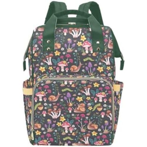 Generic Witchy Diaper Bag, Nappy Bag, Backpack, Newborn Gifts, Cottagecore, Mushrooms, Celestial, Enchanted Forest, Woodland Animals (Cottagecore), Large