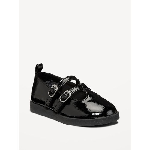 Shiny Faux-Leather Double-Buckle Mary Jane Shoes for Toddler Girls