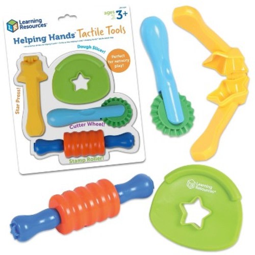 Learning Resources Helping Hands Tactile Tools: Sensory Development Toy for Babies and Toddlers, Plastic, 4 Pieces
