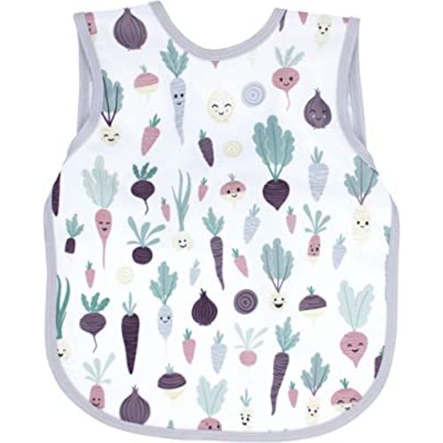 BapronBaby Root Veggies Bapron - No Neck Tie Safer Bib for Baby & Toddler - Soft Waterproof Stain Resistant - Machine Washable - Sz Baby/Toddler 6m-3T