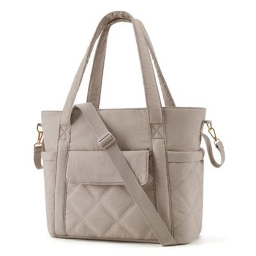 Itopfox Lightweight Diaper Tote Bag with Insulated Pockets, Stroller Straps, and Multiple Carry Options for Travel and Daily Use