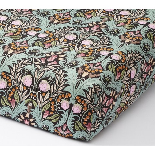 Chris Loves Julia Decorative Floral Organic Crib Fitted Sheet