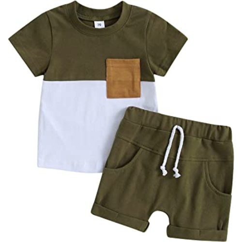 fhutpw Baby Toddler Boy Summer Outfits 6 12 18 24 Months T Shirt & Shorts Sets