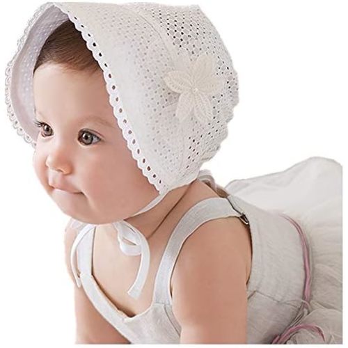 Baby Girl Toddlers Breathable Lovely Folding Lacy Bonnet Eyelet Cotton Adjustable Sun Protection Hat