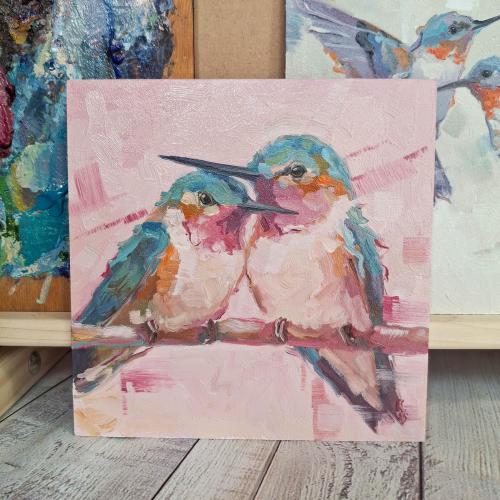 Hummingbird Original Oil Painting, Gift for Nature Lovers, Home Decor