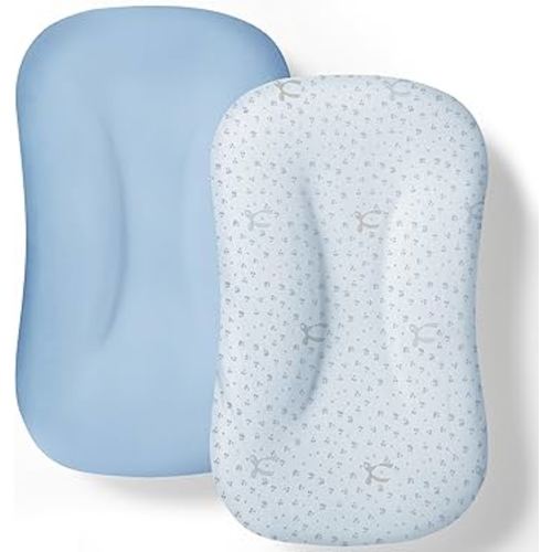 Baby Lounger Cover 2 Pack - Silky Soft and Breathable Infant Lounger Cover, Newborn Lounger Slipcover for Baby Boys Girls, Fits Cpzzkq & Most Loungers, Cover Only, ZumaBlue