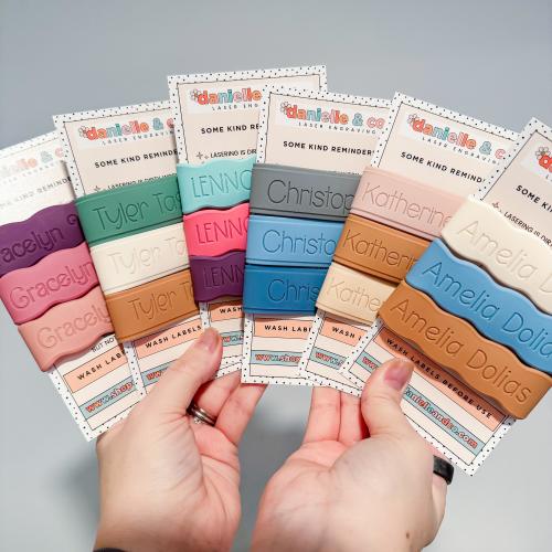 3 Pack - Silicone Bottle Labels, Baby Bottle Label, Sippy Cup Label, Personalized Labels, Daycare Labels, Camp Labels, Easter Basket