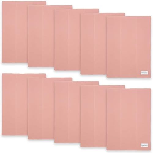 Comfy Cubs Baby Burp Cloths Set (Pack of 10) - Large, 6-Layer, Ultra Absorbent 100% Cotton for Infant Spit-Up, Drool, and Messes - Soft, Gentle, Thoughtful New Born Baby Gifts, Bold Blush