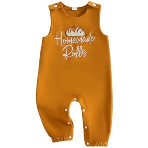Baby Boy Thanksgiving Outfit Homemade Rolls One Piece Jumpsuit