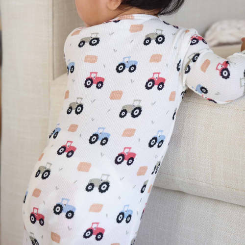 All Bamboo Waffle Zipper Footies