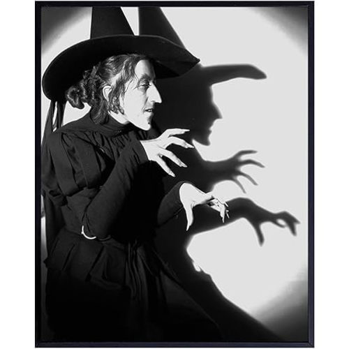 Wizard of Oz Wicked Witch Decor - Pagan Gifts - Wiccan Wicca Decor - Paganism Supplies - Gothic Wall Artwork - Goth Wall Art, Witchcraft Print - Black Magic - Vintage Witchy Poster - Scary Decorations