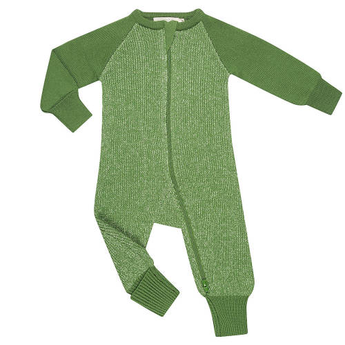Merino Knitted Sleepsuit Leaf