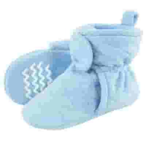 Hudson Baby Infant and Toddler Boy Quilted Booties, Light Blue, 0-6 Months