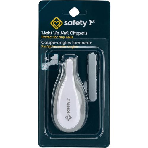 Safety 1st Light Up Baby Nail Clippers with Emery Board – LED Light, Soft-Grip Handle, Safe for Newborns & Toddlers, Compact & Travel-Friendly