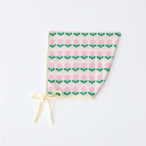 FLORAL JACQUARD KNIT BONNET - Ecru | ZARA United States