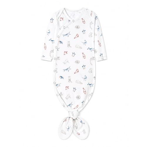 Copper Pearl Baby Gown - Knotted Newborn Sleepers for Baby Boy and Girl, Soft Stretchy Long Sleeve Infant Gowns with Bottom Tie and Hand Mittens, Perfect Hospital Coming Home Outfit (Arctic Wonder)