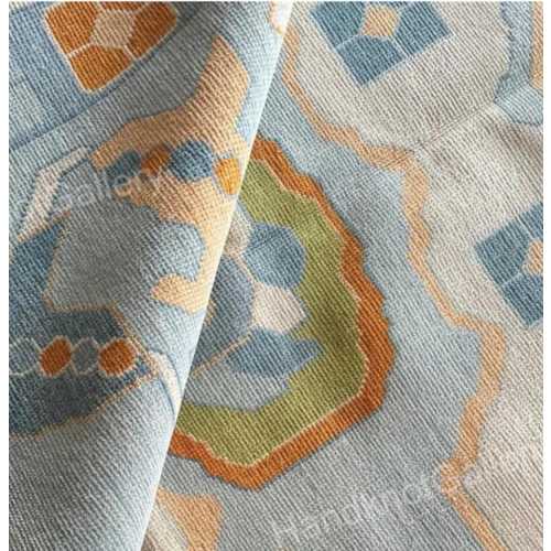 Hand knotted Geometric Multicolour wool Area Rug Scandinavian Modern farmhouse bedroom Hallway Rug