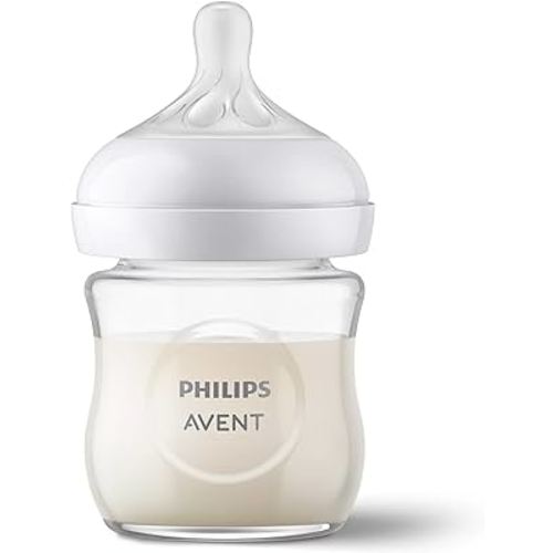 Philips Avent Natural Response Glass Baby Bottle, 120ml, 1-pack, SCY930/01